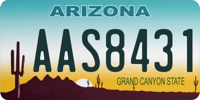 AZ license plate AAS8431