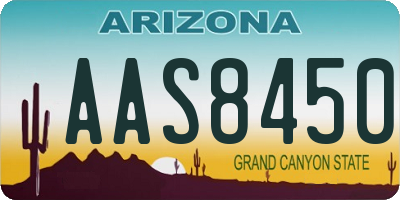 AZ license plate AAS8450