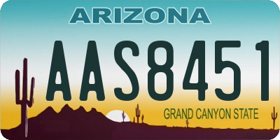 AZ license plate AAS8451