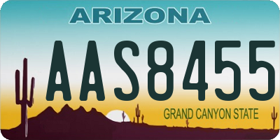 AZ license plate AAS8455