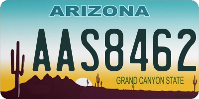 AZ license plate AAS8462