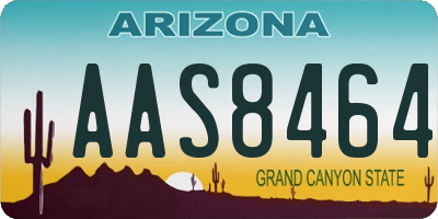 AZ license plate AAS8464