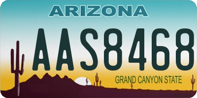 AZ license plate AAS8468