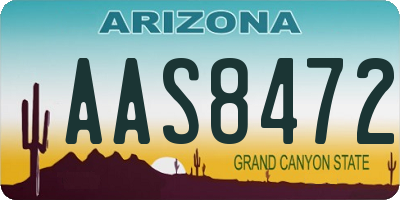 AZ license plate AAS8472