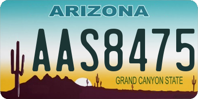 AZ license plate AAS8475