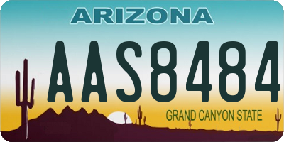 AZ license plate AAS8484