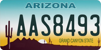 AZ license plate AAS8493