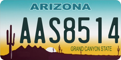 AZ license plate AAS8514