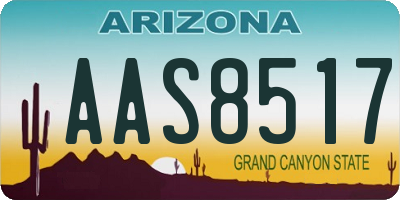 AZ license plate AAS8517