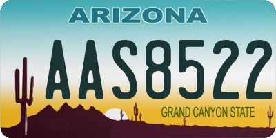 AZ license plate AAS8522