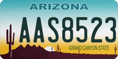 AZ license plate AAS8523