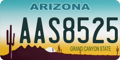 AZ license plate AAS8525