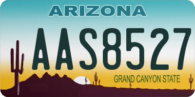 AZ license plate AAS8527