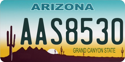 AZ license plate AAS8530