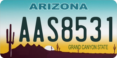AZ license plate AAS8531