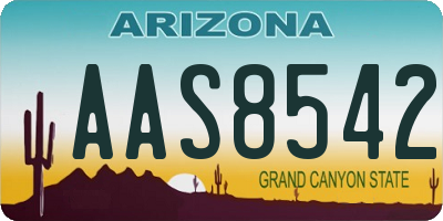 AZ license plate AAS8542