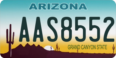 AZ license plate AAS8552