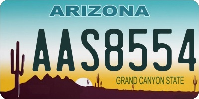 AZ license plate AAS8554