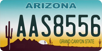 AZ license plate AAS8556