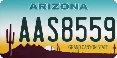 AZ license plate AAS8559