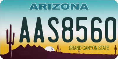 AZ license plate AAS8560