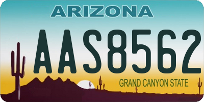 AZ license plate AAS8562
