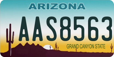 AZ license plate AAS8563