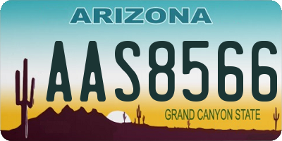 AZ license plate AAS8566