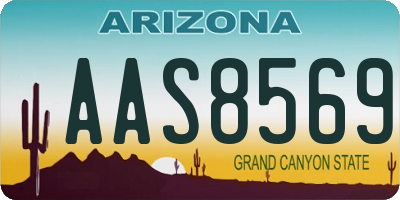 AZ license plate AAS8569
