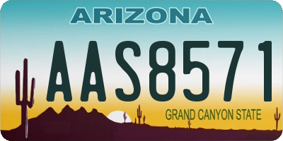 AZ license plate AAS8571