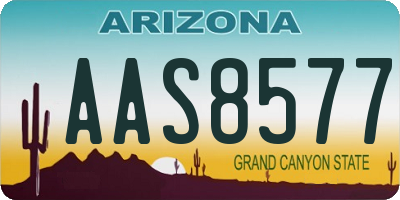 AZ license plate AAS8577
