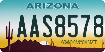 AZ license plate AAS8578
