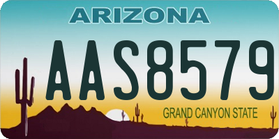 AZ license plate AAS8579