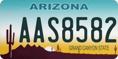 AZ license plate AAS8582