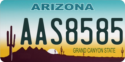 AZ license plate AAS8585