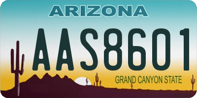 AZ license plate AAS8601