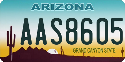 AZ license plate AAS8605