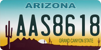 AZ license plate AAS8618