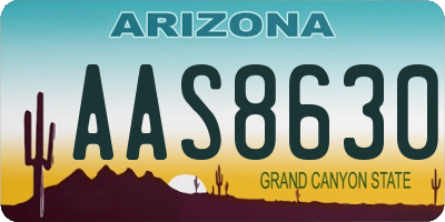 AZ license plate AAS8630