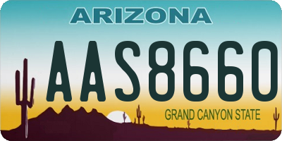 AZ license plate AAS8660