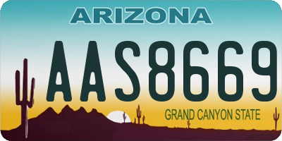AZ license plate AAS8669