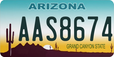 AZ license plate AAS8674