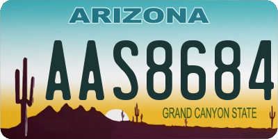 AZ license plate AAS8684