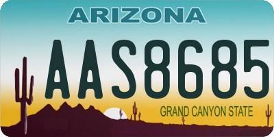 AZ license plate AAS8685