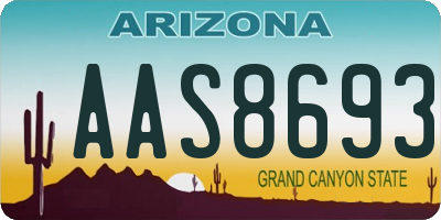 AZ license plate AAS8693