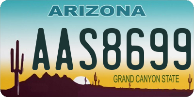AZ license plate AAS8699