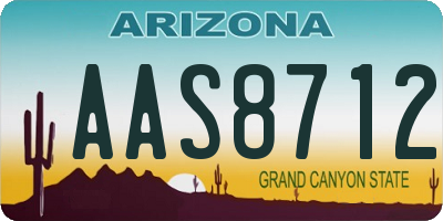 AZ license plate AAS8712