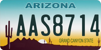 AZ license plate AAS8714