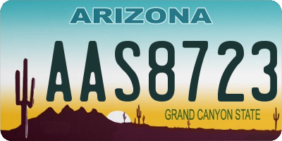 AZ license plate AAS8723