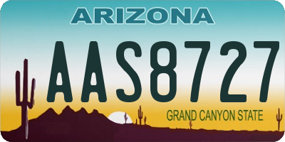 AZ license plate AAS8727